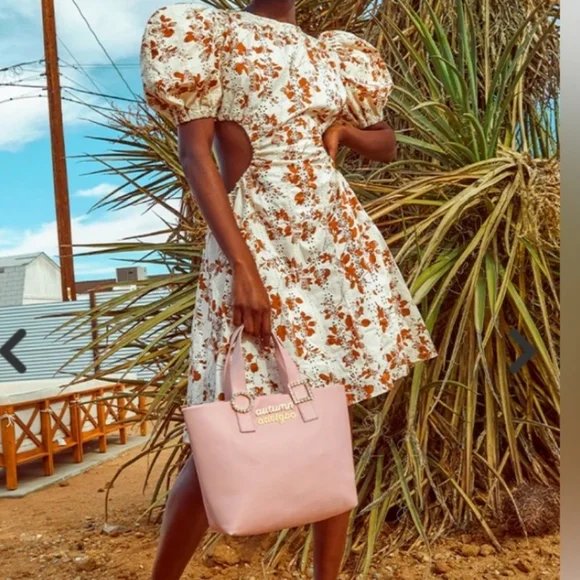 Autum Adiegbo Ilona Dress Brown White Cutout Floral New With Tags Size 2 - Picture 2 of 10